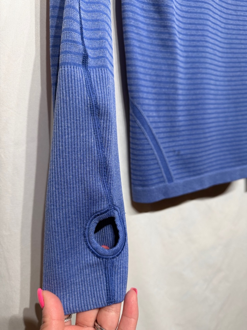 Lululemon Swiftly Tech Long Sleeve Crew Heathered Sapphire Blue 6 - Picture 7 of 8